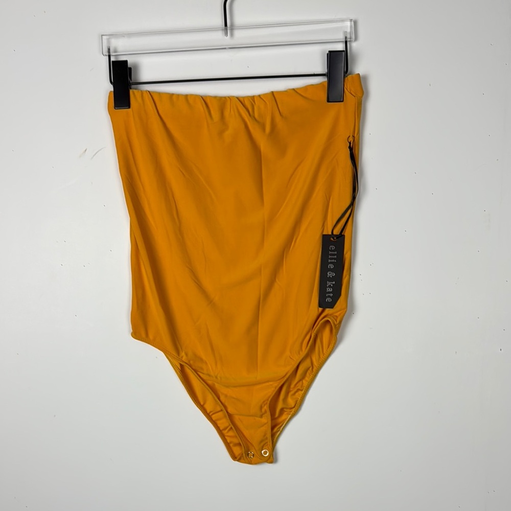 ELLIE & KATE Mustard SLEEVELESS Bodysuit Sz M NWT
